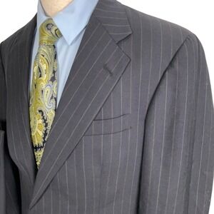 Polo University Club Ralph Lauren Blazer Men 41S Gray Pinstripe Wool USA VTG
